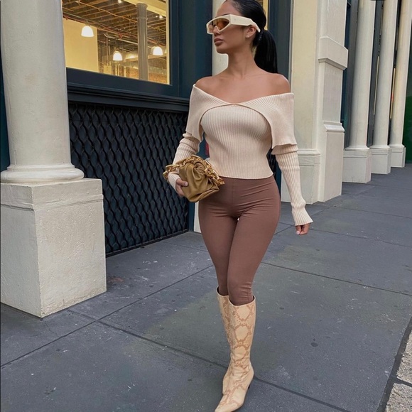 Zara Fitted Knit Top - Ecru - Picture 7 of 16